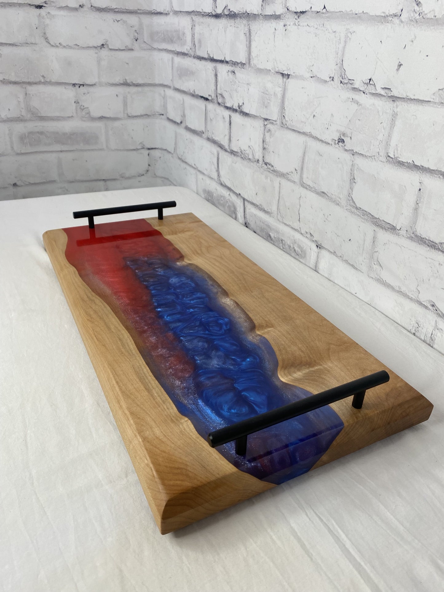 Red White & Blue Epoxy Charcuterie Board