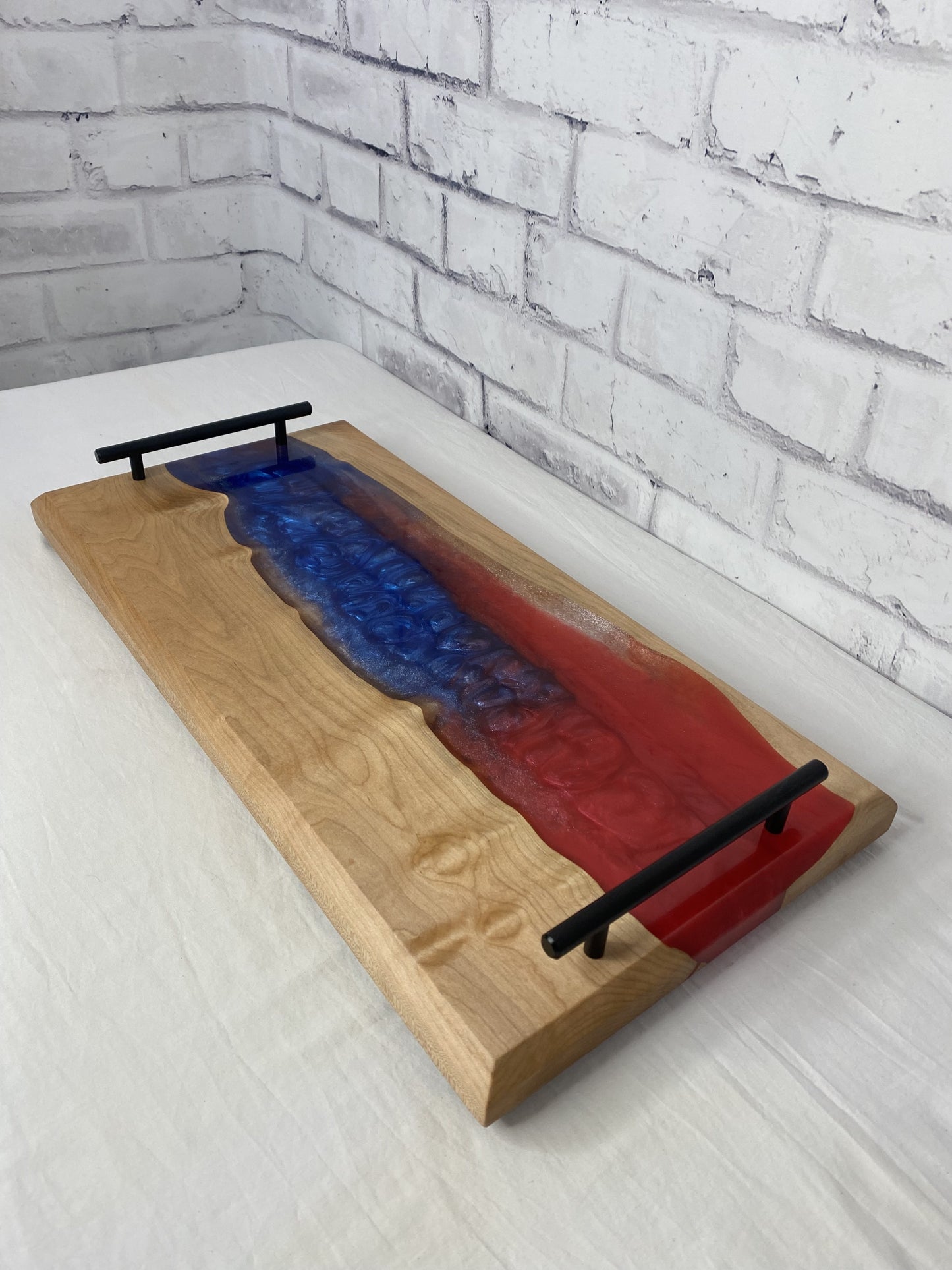 Red White & Blue Epoxy Charcuterie Board